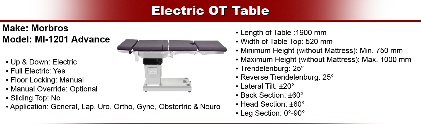OT Table 1201 Advance