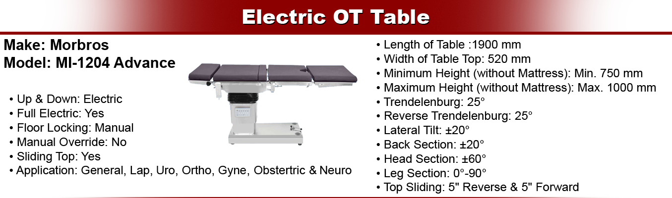 OT Table 1204 Advance