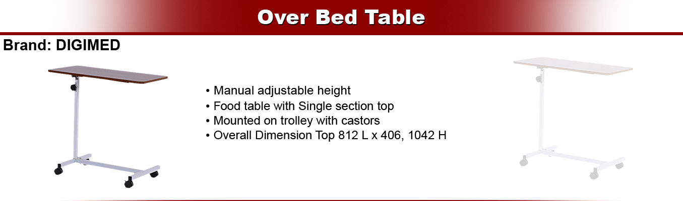 Over Bed Table Fixed Height