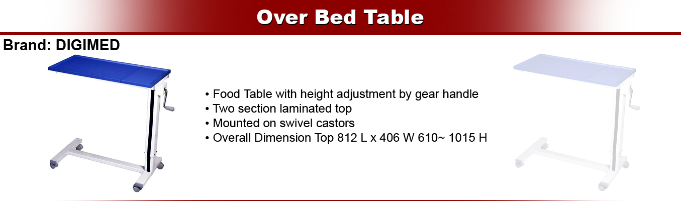 Over Bed Table Gear Handle